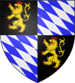 "Early Coat of arms of the House of Wittelsbach." (hier ist der Schwanz nach links geneigt?)