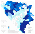 Porcentaje de Serbios de Bosnia y Herzegovina por municipios en el 2013