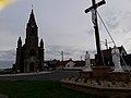 La chapelle vue depuis l'esplanade en mars 2022.