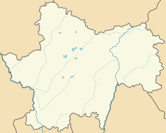 Mapa konturowa Saony i Loary, blisko prawej krawiędzi znajduje się punkt z opisem „Flacey-en-Bresse”