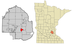 Location of Hopkins within Hennepin County, Minnesota