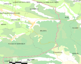 Mapa obce Bélesta