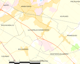 Mapa obce La Chapelle-d’Armentières