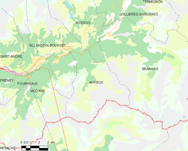 Mapa obce Avrieux