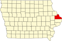 Map of Iowa highlighting Jackson County