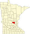 State map highlighting Sherburne County