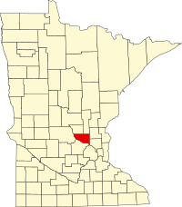 Locatie van Sherburne County in Minnesota