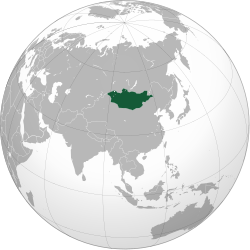 Location of the Mongolian People's Republic during the Cold War.