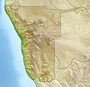 Еронго. Карта розташування: Намібія