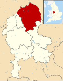 Staffordshire Moorlands shown within Staffordshire