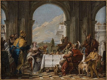 Giambattista Tiepolo, Le Banquet de Cléopâtre, 1742-1743[3].