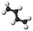 Ball-and-stick model of buta-1,3-dien