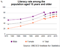 Image 70Egyptian literacy rate among the population aged 15 years and older by UNESCO Institute of Statistics (from Egypt)