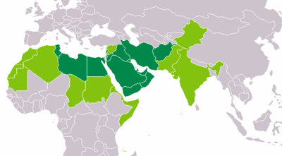 Arabiar alfabetoaren erabilera munduan.