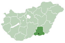 Location of Csongrád County in Hungary