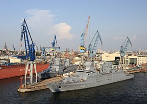 German frigates F223 and F225 in Hamburg, August 2019)