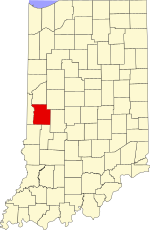 Parke County's location in Indiana