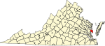 State map highlighting Mathews County