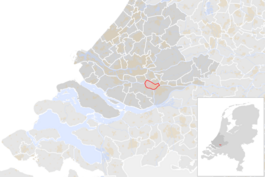 Locatie van de gemeente Zwijndrecht (gemeentegrenzen CBS 2016)