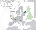 イギリスとヨーロッパにおける北アイルランドの地図