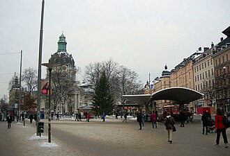 Odenplan, januari 2006. Gustaf Vasa kyrka syns i bakgrunden.