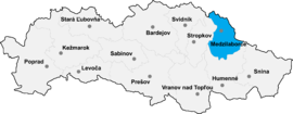 Poloha okresu Medzilaborce v Prešovskom kraji (klikacia mapa)