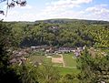 Schlossberg mit Ruine Rumburg und Dorf Enkering (von Osten bzw. vom Schellenberg)