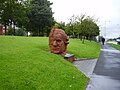 Image 48"CAPO" Modernist Sculpture depicting the head of Josiah Wedgwood by Vincent Woropay © Eirian Evans via Geograph. (from Stoke-on-Trent)