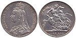 Crown 1891, Viktoria. Silver.