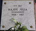 Hajdú Júlia, Pozsonyi út 7.