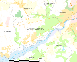 Mapa obce La Forest-Landerneau