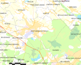 Mapa obce Saint-Amand-les-Eaux