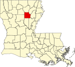 State map highlighting Caldwell Parish