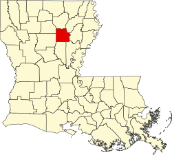 Karte von Caldwell Parish innerhalb von Louisiana