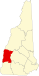 Harta statului New Hampshire indicând comitatul Sullivan