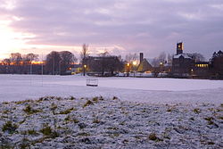 Newbridge College at sunset