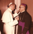 Image 26Pope Paul VI and Salvadoran cleric Oscar Romero (now St Oscar Romero) (from History of Latin America)