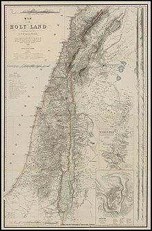 A detailed map of Palestine from the 19th century