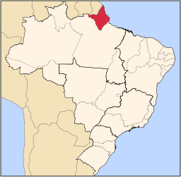 Karta över Brasilien med Amapá markerat.