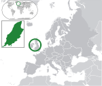 ヨーロッパにおけるマン島の地図
