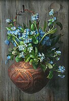 Forget-me-nots. Painting by Marie Nyl-Frosch. Late 19th century.