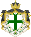 Coat of arms of the Order of Saint Lazarus featuring an Eastern crown