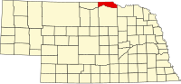 Map of Nebraska highlighting Boyd County