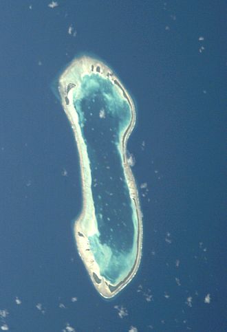 Localización do atol Nukulaelae desde o espazo