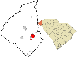 Location in Oconee County and the state of South Carolina.