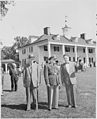 Dutra (in uniform), outside the George Washington home at Mount Vernon, during his visit to the United States.