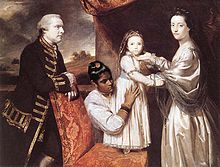 ジョシュア・レイノルズ「ロバート・クライヴとその家族とインド人メイド（Robert Clive　and his family with an Indian maid,）」 1765年