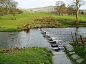 Stepping stones am River Rothay im Lake District