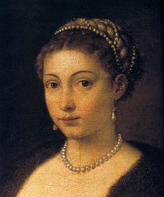 Tiziano. Retrato de muchacha con pelliza. c. 1535.