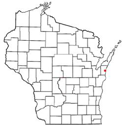 Location of Kewaunee, Wisconsin